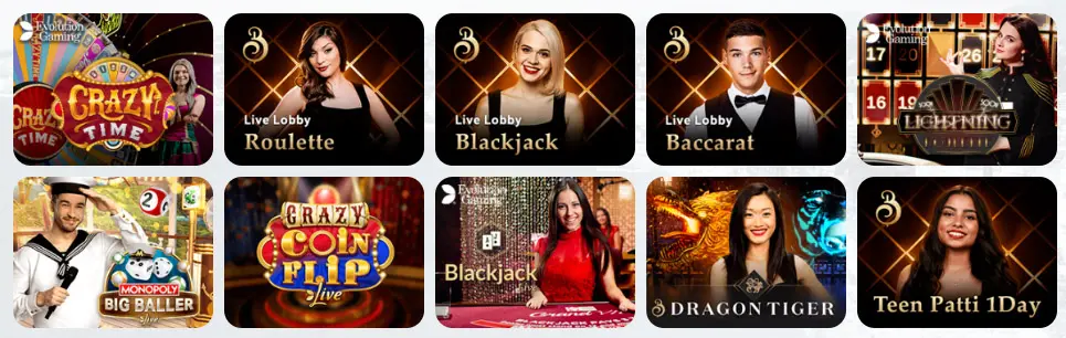 Juegos de casino en vivo 31Bet Casino